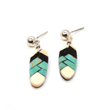 Load image into Gallery viewer, Navajo American Indian Turquoise Feather Earrings
