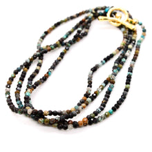 Load image into Gallery viewer, Delicate Faceted Mini Semi Precious Stone African Turquoise Beaded Necklace - N9-116
