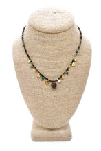 Load image into Gallery viewer, African Turquoise Mini Charm Necklace with Heart
