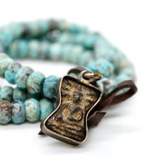 Load image into Gallery viewer, Faceted Ocean Jasper Buddha Charm Bracelet -Buddha Collection-
