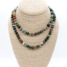 Load image into Gallery viewer, Hand-Knotted Long India Agate Bead Necklace - NL-IA
