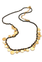 Load image into Gallery viewer, Short Mini Gold Disc Charm Pyrite Necklace - N2-2612P
