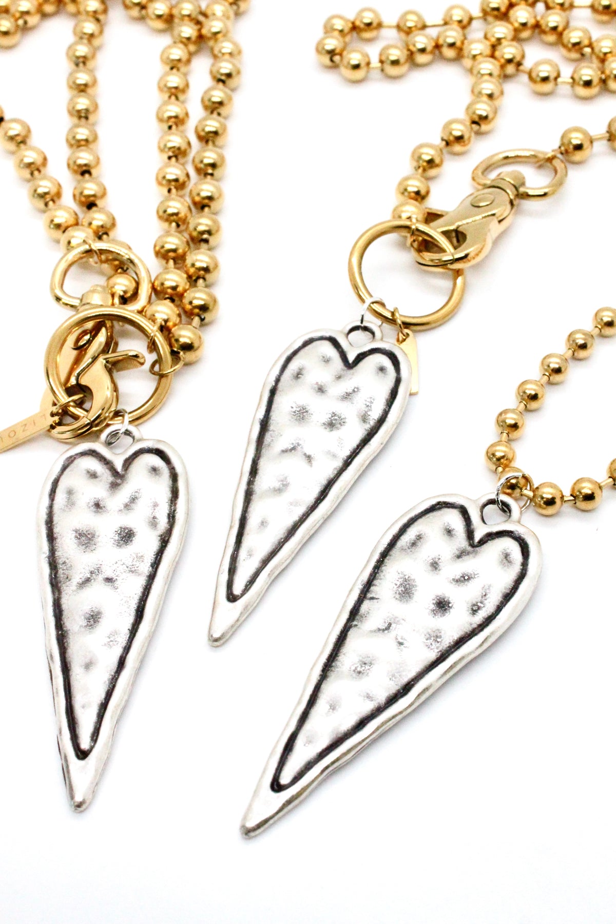 Elongated Heart Convertible Gold Chain Necklace