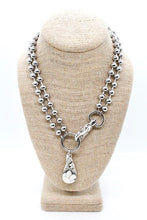 Load image into Gallery viewer, Flower Cutout Pendant Convertible Silver Chain Necklace
