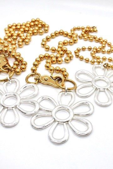 Summer Daisy Pendant Convertible Gold Chain Necklace