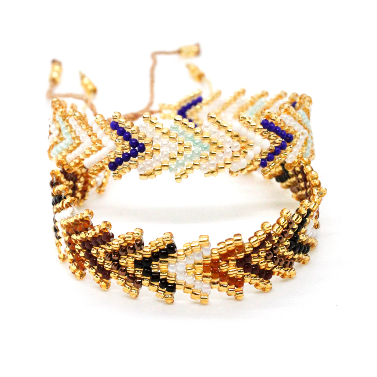 Geometrical Seed Bead Adjustable Bracelet -Seeds Collection-