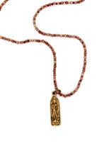 Load image into Gallery viewer, Faceted Rhodonite Stone Necklace with Small Buddha -Buddha Collection-
