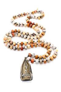 Crazy Lace Agate Buddha Necklace -Buddha Collection-