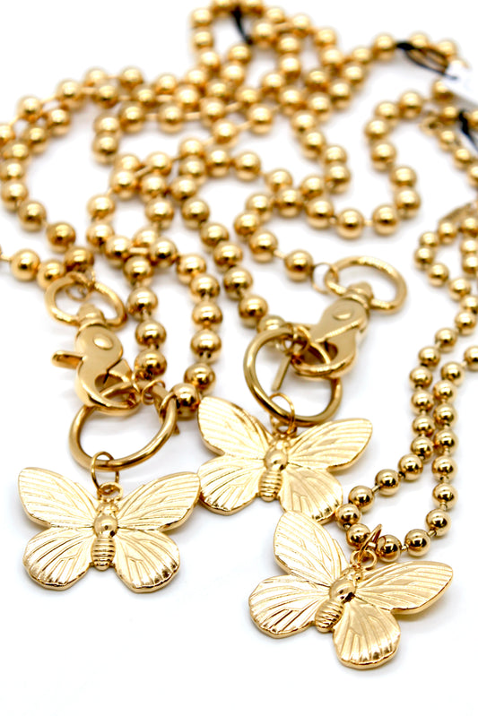 Gold Butterfly Convertible Gold Chain Necklace