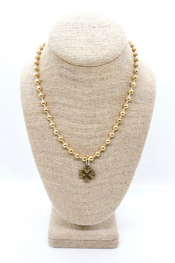 Mini Nature Flower Charm Gold Chain Necklace