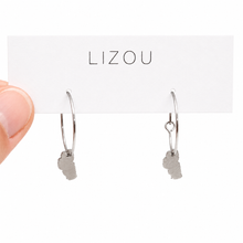 Load image into Gallery viewer, Small Delicate Silver Tahoe Charm Hoop Earrings - E9-201SS
