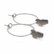 Load image into Gallery viewer, Small Delicate Silver Tahoe Charm Hoop Earrings - E9-201SS
