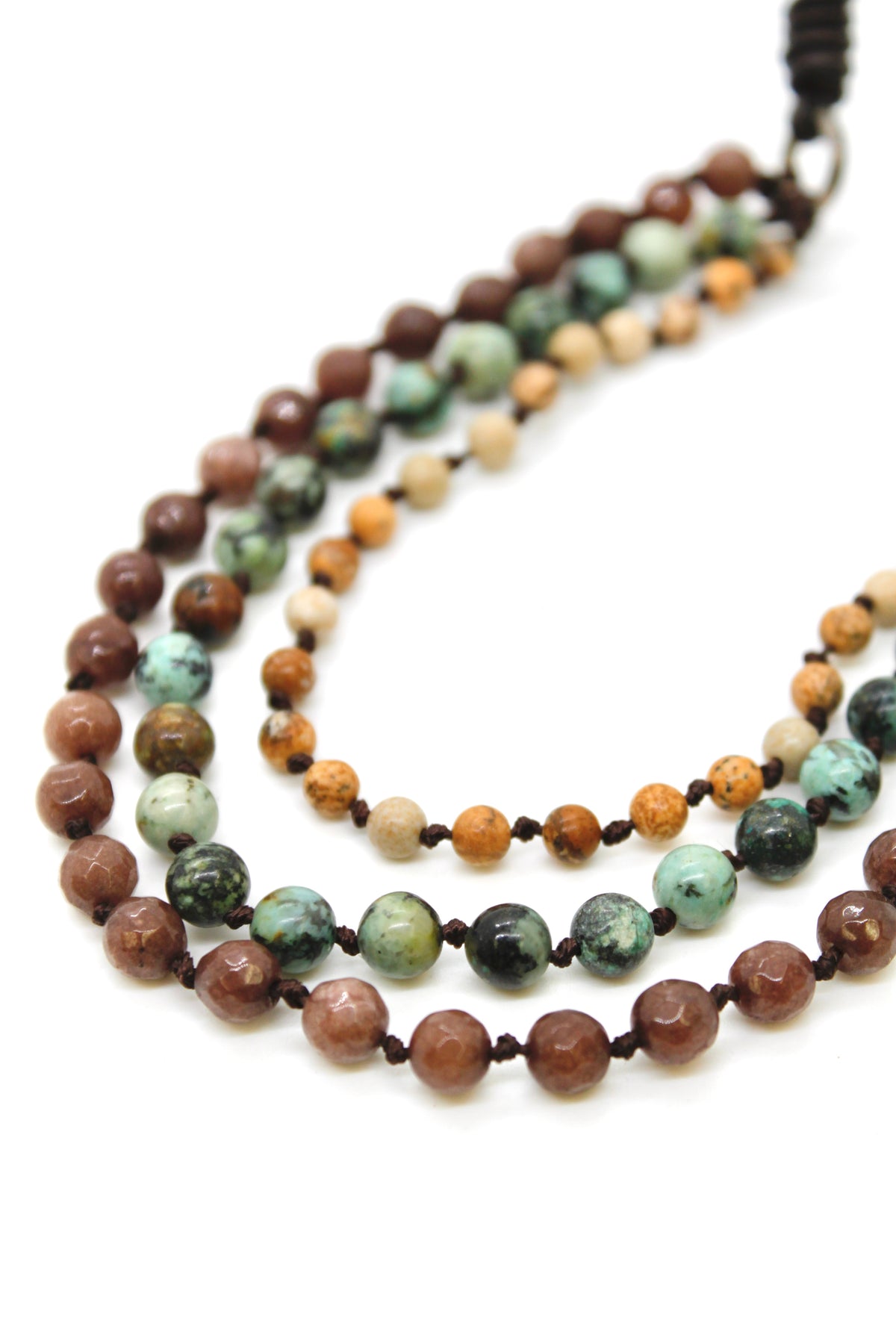 Semi Precious Stone Multi Strand Short Necklace - N4-016