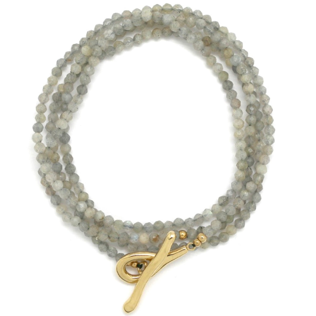Luxury Faceted Labradorite Stone Long Necklace - N2-2638
