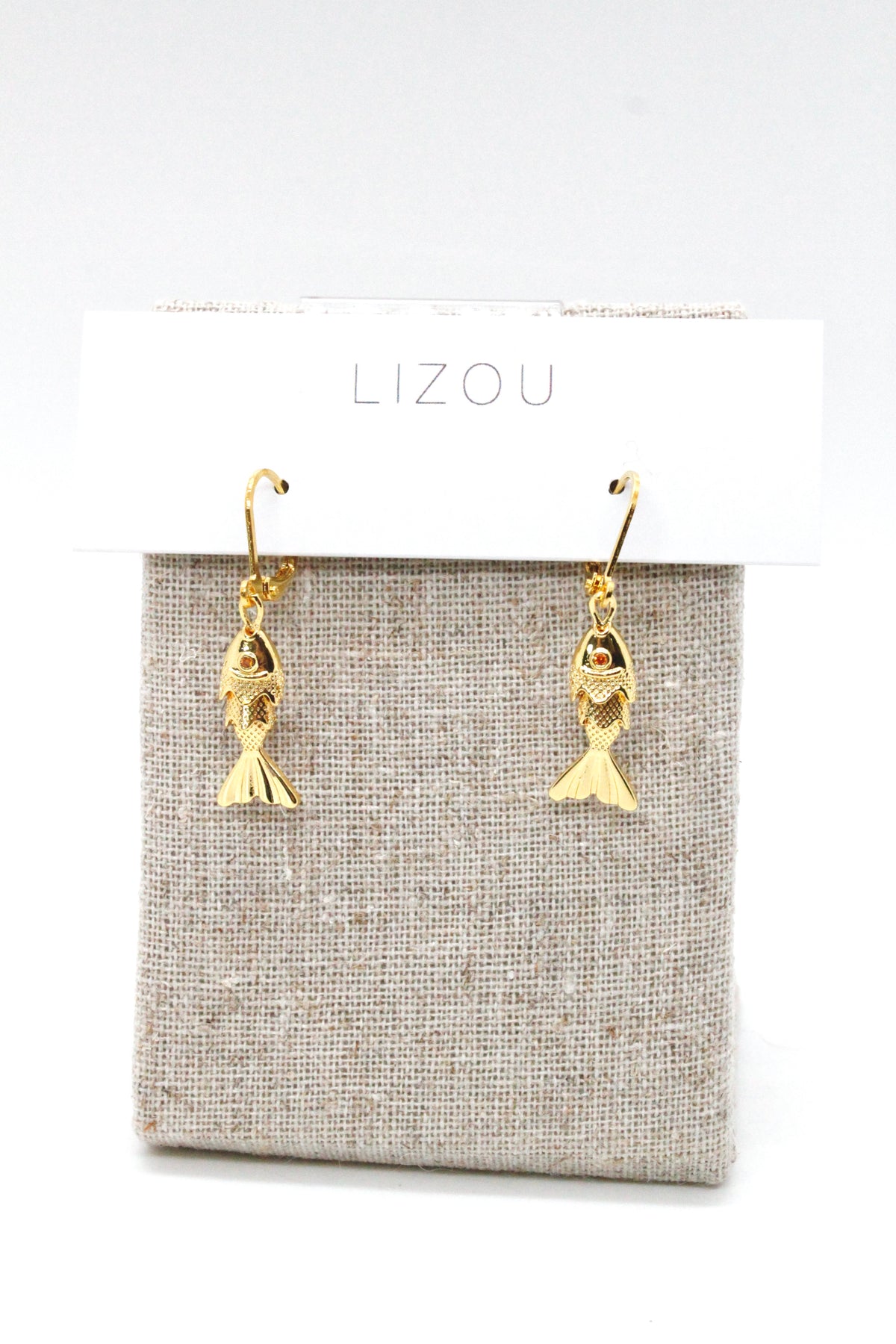 Small Articulated Gold Fish Earrings - E4-267s