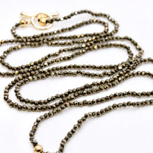 Load image into Gallery viewer, Delicate Faceted Mini Semi Precious Stone Pyrite Beaded Necklace - N9-114
