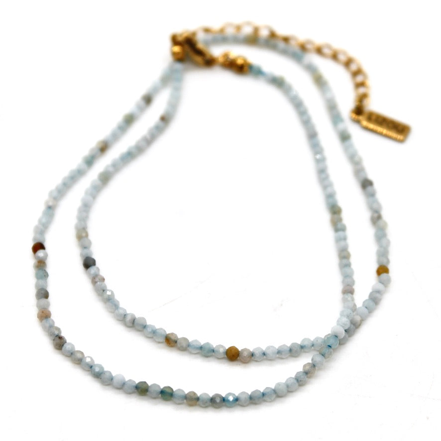 Short Mini Amazonite Stone Necklace - N9-200AZ1