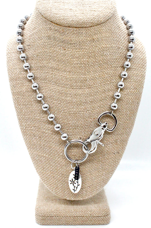 Wild Flowers Charm Necklace Silver Chain Claw Clasp