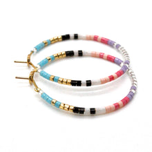 Load image into Gallery viewer, Retro Style Seed Bead Miyuki Hoop Earrings - Seeds Collection- E8-017S
