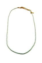 Load image into Gallery viewer, Gold and Turquoise Miyuki Seed Bead Necklace  -French Flair Collection-
