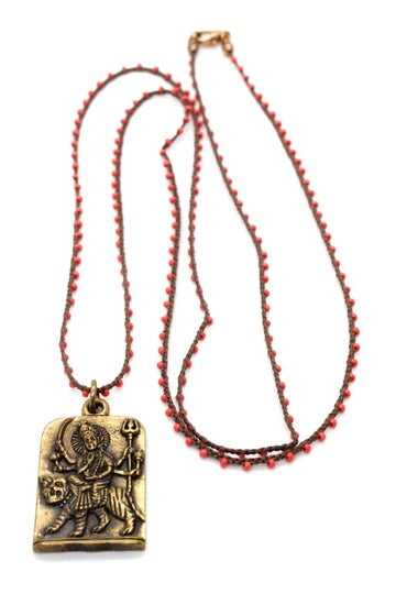Buddha Necklace 42 - Long Buddha Crochet Necklace - One of a Kind -