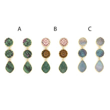Load image into Gallery viewer, Flower Stone Dangle Earrings - E4-295
