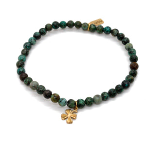 Semi Precious Stone and Gold Charm Bracelet -French Medals Collection-