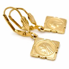 Load image into Gallery viewer, Simple Bronze French Religious Medal Earrings - FME02
