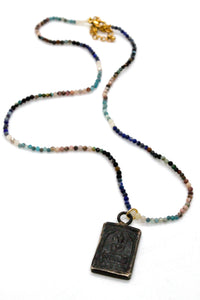 Mini Faceted Stone Buddha Short Necklace -The Buddha Collection-