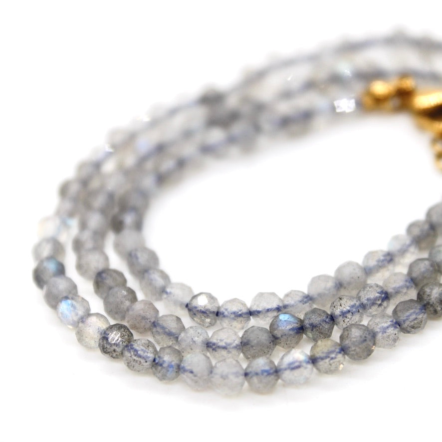 Short Labradorite Simple Stone Necklace - N9-200LB