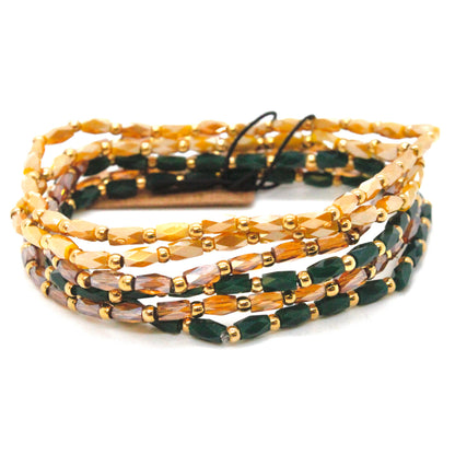 Glass and Gold Stackable Faceted Bracelet -French Flair Collection-