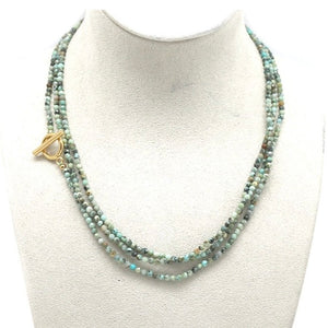 Faceted African Turquoise Stone Necklace or Bracelet -  N2-2662
