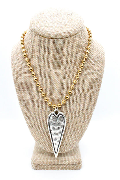 Elongated Heart Convertible Gold Chain Necklace