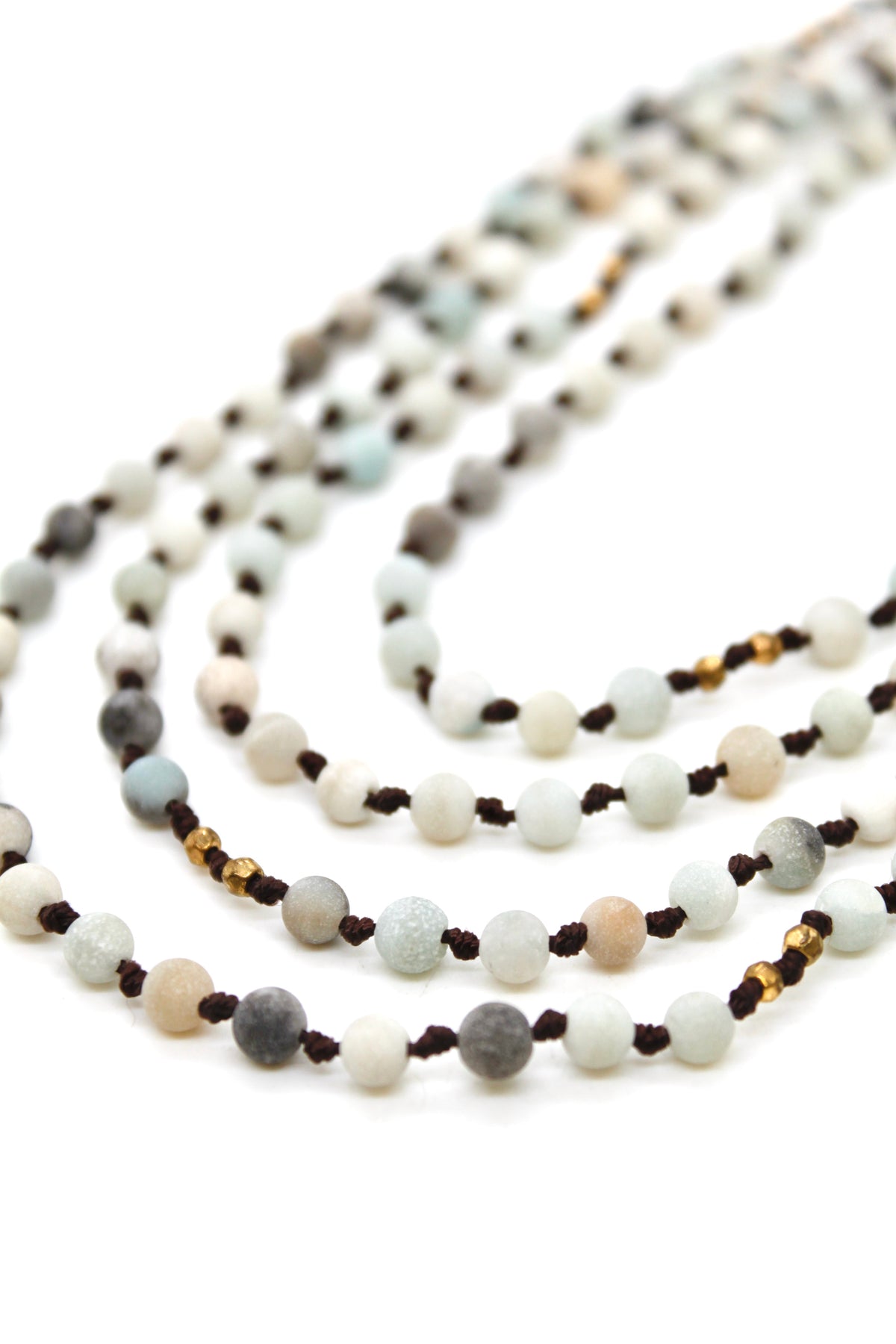 Semi Precious Stone Multi Strand Short Necklace - NLS-029