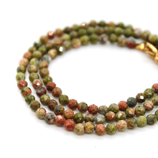 Short Unakite Stone Necklace - N9-200UN
