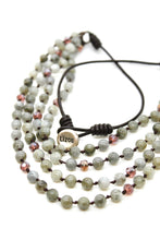 Load image into Gallery viewer, Semi Precious Stone Multi Strand Short Necklace -NLS-Smoke
