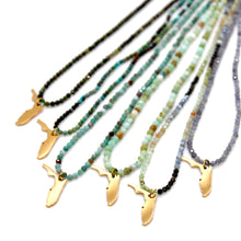 Load image into Gallery viewer, Florida State Mini Stone Gold Charm Necklace
