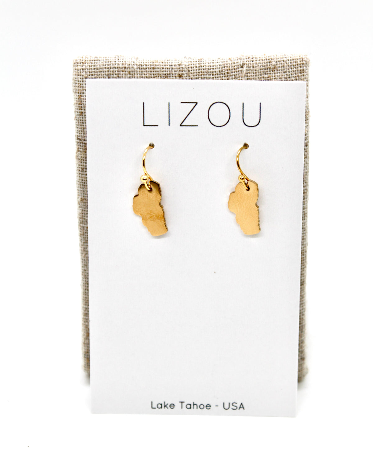 Lake Tahoe Gold Plate Large Charm Earrings - E9-200 GLLT