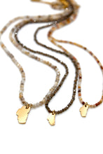 Load image into Gallery viewer, Lake Tahoe Mini Stone Gold Charm Necklace
