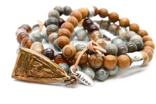 Load image into Gallery viewer, Chunky Stone Bracelet with Reversible Copper Buddha Charm -The Buddha Collection- BL-M40-GB
