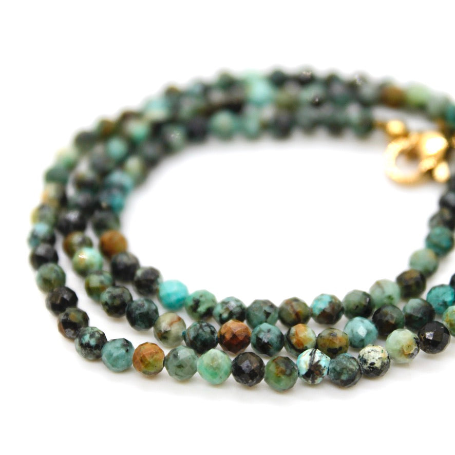 Short African Turquoise Stone Necklace - N9-200AT