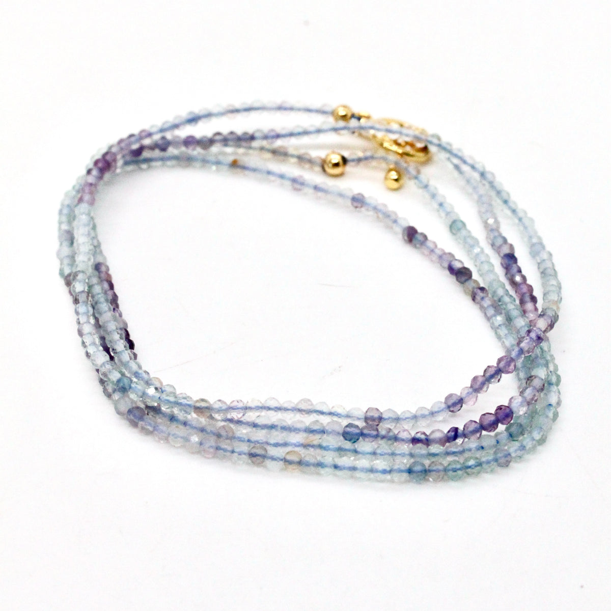 Delicate Faceted Mini Semi Precious Stone Mix Beaded Necklace - N9-001
