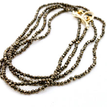 Load image into Gallery viewer, Delicate Faceted Mini Semi Precious Stone Pyrite Beaded Necklace - N9-114

