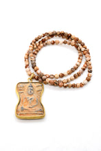Load image into Gallery viewer, Short Stretch Jasper Gold Buddha Necklace or Bracelet -Buddha Collection-
