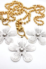 Load image into Gallery viewer, Large Flower Pendant Convertible Gold Chain Necklace
