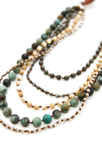 Load image into Gallery viewer, Semi Precious Stone Multi Strand Short Necklace - NLS-Clover
