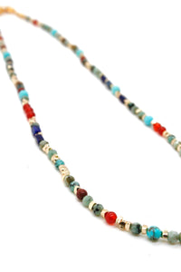 African Turquoise and Mixed Stone Necklace -French Flair Collection-