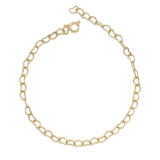 Mini Gold Heart Chain Bracelet - B4-008