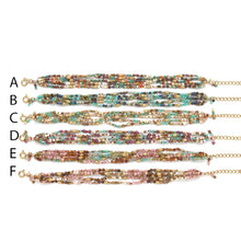 Load image into Gallery viewer, Mixed Semi Precious Stone 5 Strand Bracelet - B4-041E
