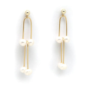 Double Row Freshwater Pearl Earrings -French Flair Collection-